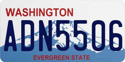 WA license plate ADN5506
