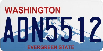 WA license plate ADN5512
