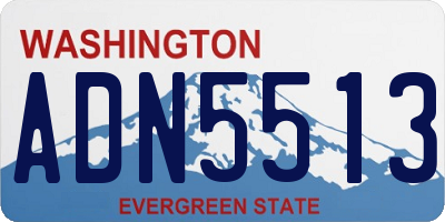 WA license plate ADN5513