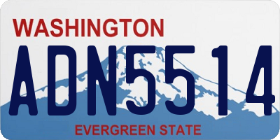 WA license plate ADN5514