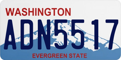 WA license plate ADN5517