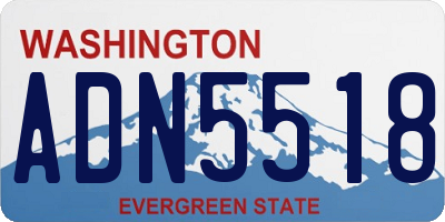 WA license plate ADN5518