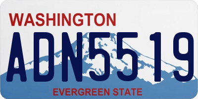 WA license plate ADN5519