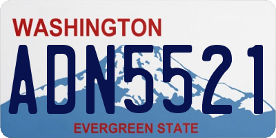 WA license plate ADN5521
