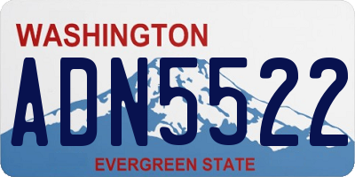 WA license plate ADN5522
