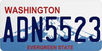 WA license plate ADN5523