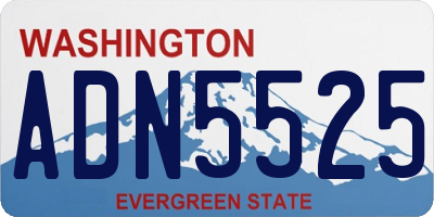 WA license plate ADN5525