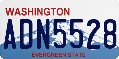 WA license plate ADN5528