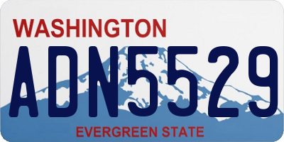 WA license plate ADN5529