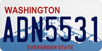WA license plate ADN5531