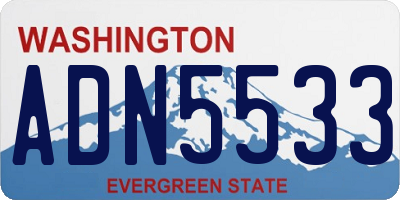 WA license plate ADN5533