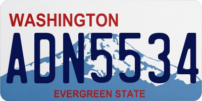 WA license plate ADN5534