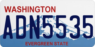 WA license plate ADN5535