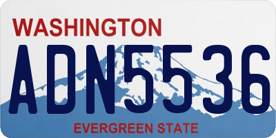 WA license plate ADN5536