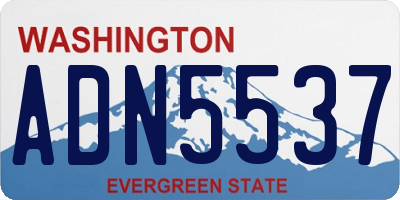 WA license plate ADN5537