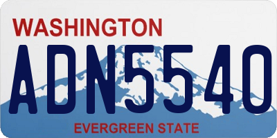 WA license plate ADN5540