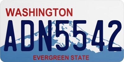 WA license plate ADN5542