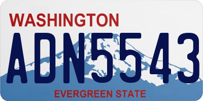WA license plate ADN5543