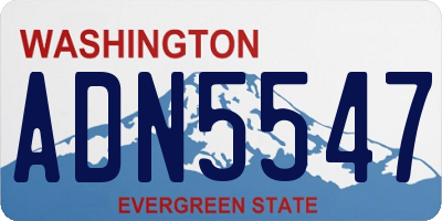 WA license plate ADN5547