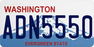 WA license plate ADN5550