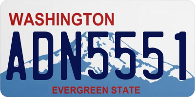 WA license plate ADN5551