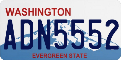 WA license plate ADN5552