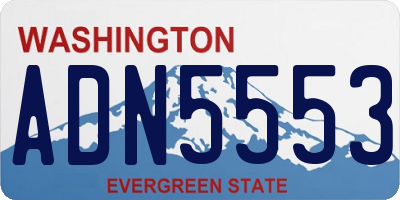 WA license plate ADN5553