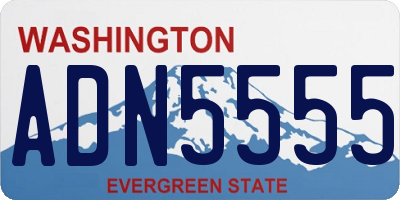 WA license plate ADN5555