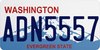 WA license plate ADN5557