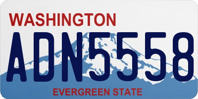 WA license plate ADN5558