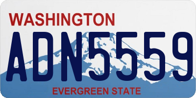 WA license plate ADN5559