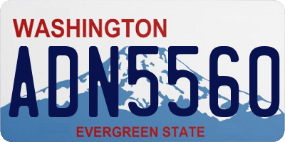 WA license plate ADN5560