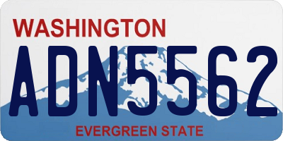WA license plate ADN5562