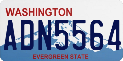 WA license plate ADN5564