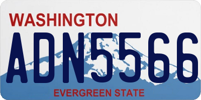 WA license plate ADN5566