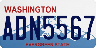 WA license plate ADN5567