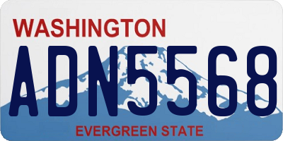 WA license plate ADN5568