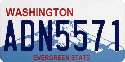 WA license plate ADN5571