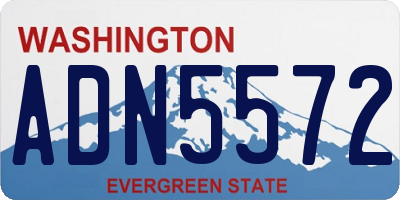 WA license plate ADN5572