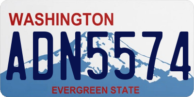 WA license plate ADN5574