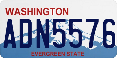 WA license plate ADN5576