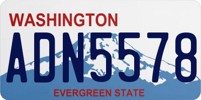 WA license plate ADN5578