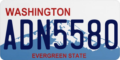 WA license plate ADN5580