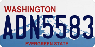 WA license plate ADN5583