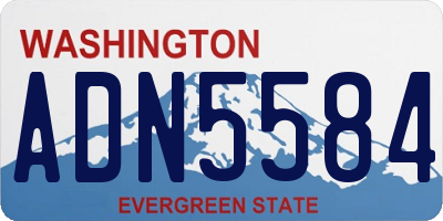 WA license plate ADN5584