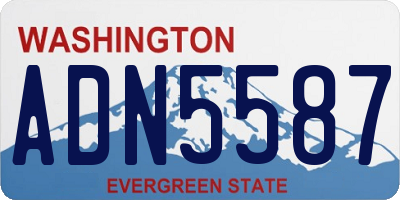 WA license plate ADN5587