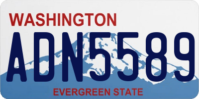 WA license plate ADN5589
