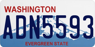 WA license plate ADN5593