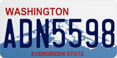 WA license plate ADN5598
