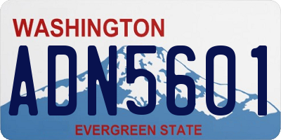 WA license plate ADN5601